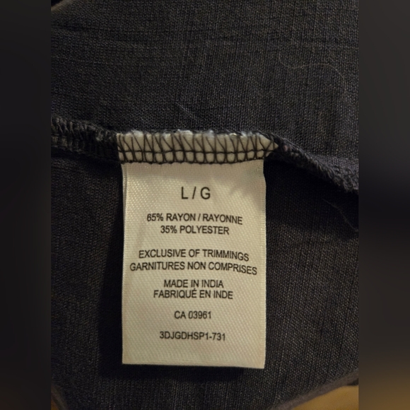 Denver Hayes. Size Large. Charcoal colored Sundress. Unlined. Drawstring back. - Picture 3 of 9